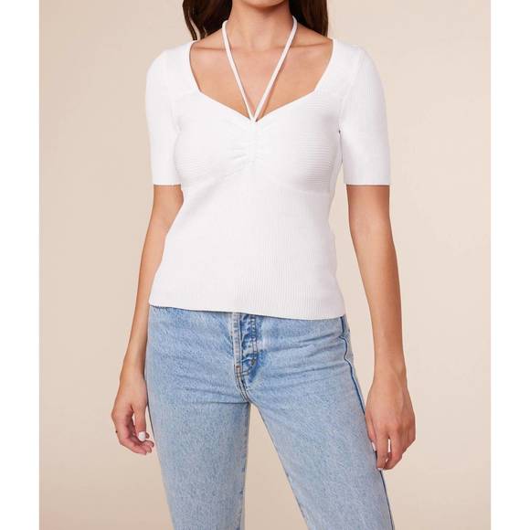 NEW LUCY PARIS maddy knit top in white - Picture 1 of 1